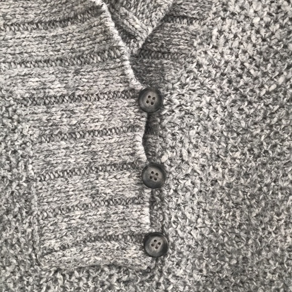 DKNY | Women’s cotton blend shawl collar sweater. Light gray, size L - Picture 3 of 7